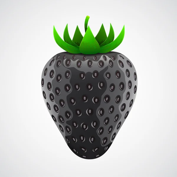 Exotic black strawberry. — Stock Vector