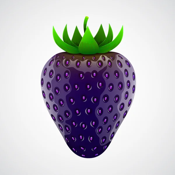 Exotic dark purple strawberry. — Stock Vector