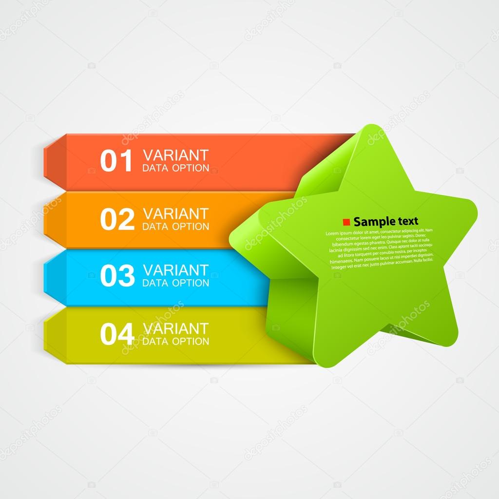 Vector green star Infographics concept.