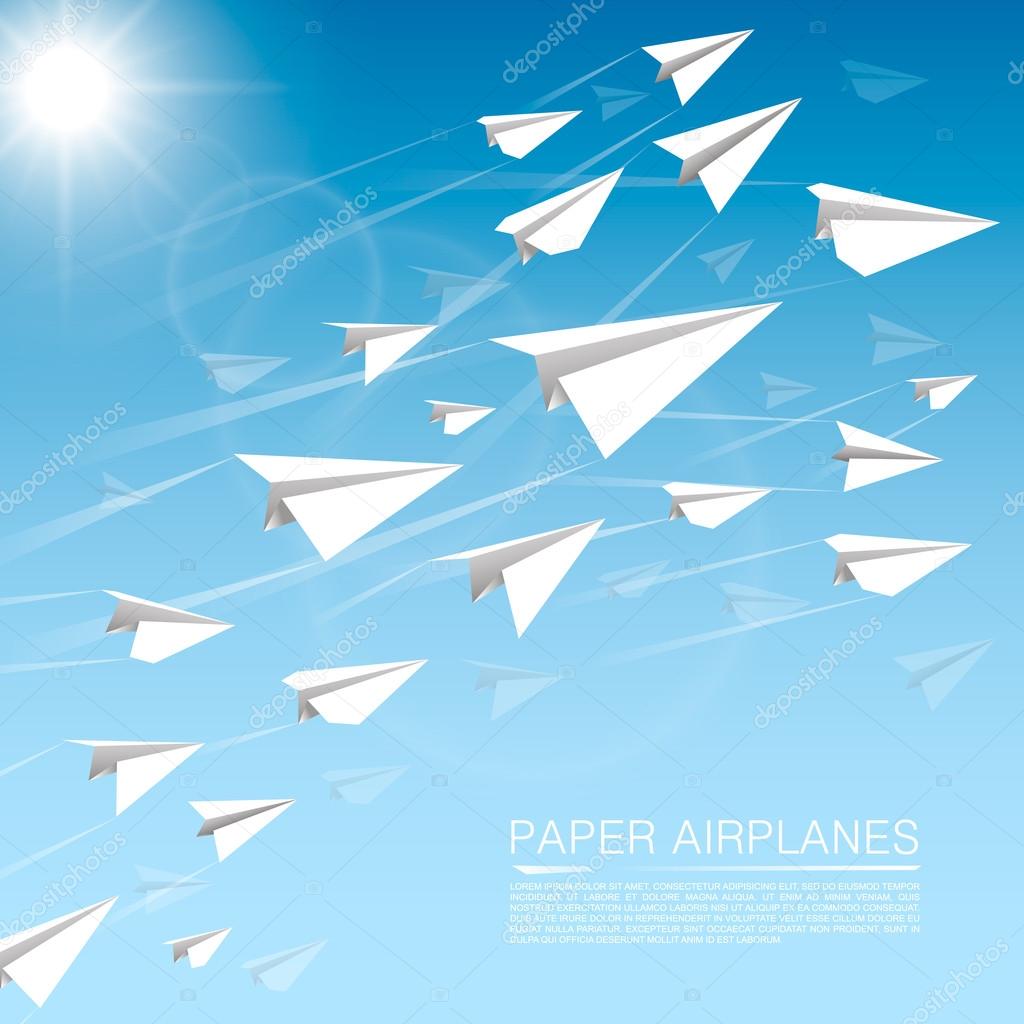 Flying paper airplanes Stock Vector by ©hobbit_art 63377983