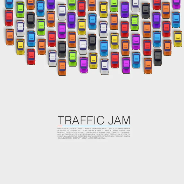 道路上的交通堵塞 — 图库矢量图片