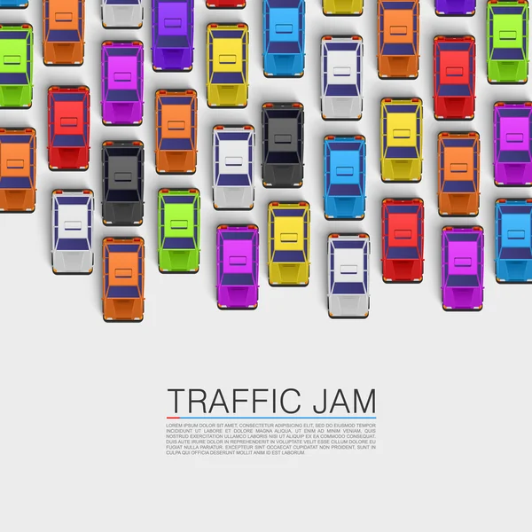 Atasco de tráfico en la carretera — Vector de stock