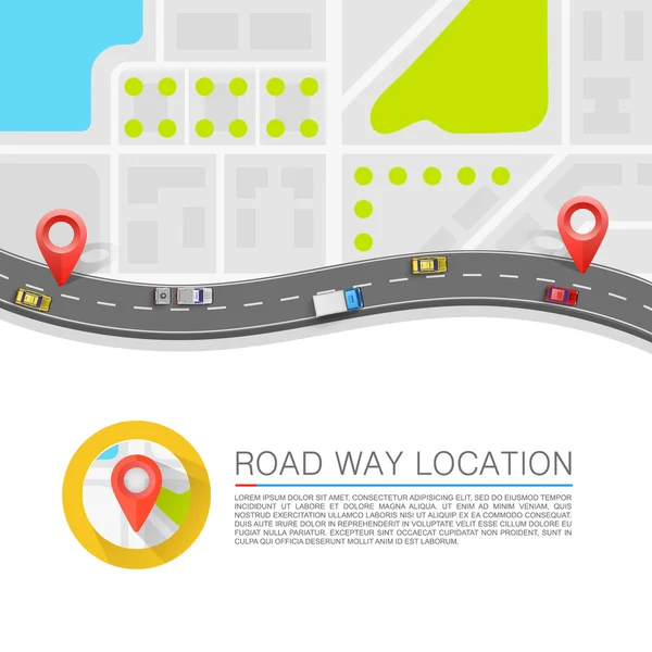 Yolun asfalt yol. Vektör arka plan