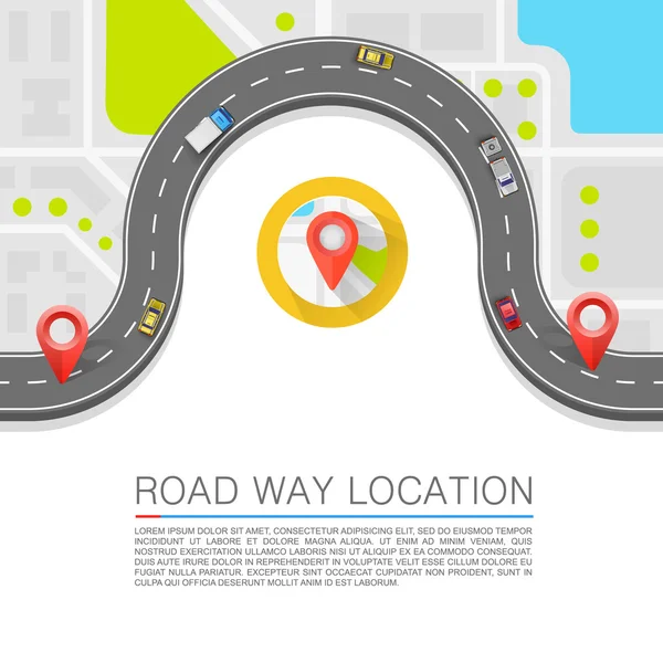 Yolun asfalt yol. Vektör arka plan