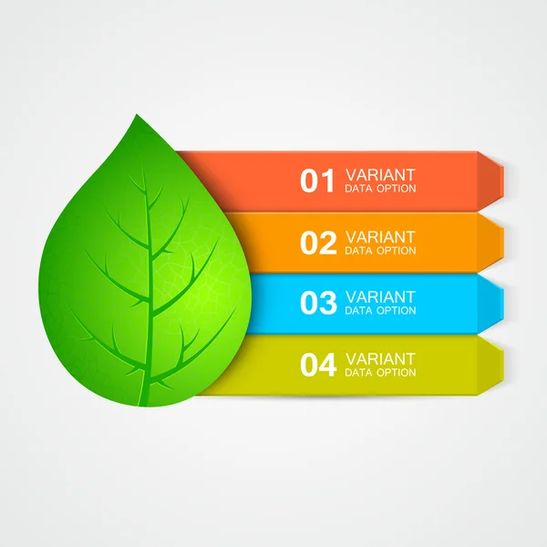 추상적인 잎 메뉴 또는 infographic 요소. — 스톡 벡터
