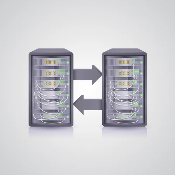 Överföring av data via servern — Stock vektor