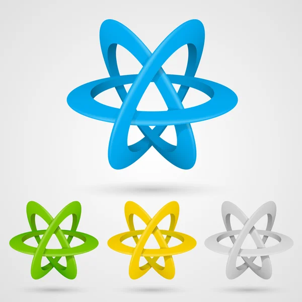 Símbolo de conjunto de átomos sobre fondo blanco — Archivo Imágenes Vectoriales