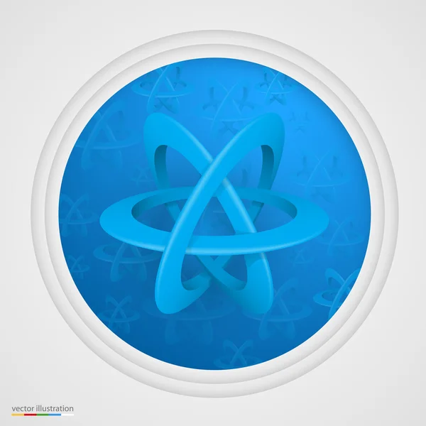 Símbolo átomo sobre fondo blanco — Vector de stock