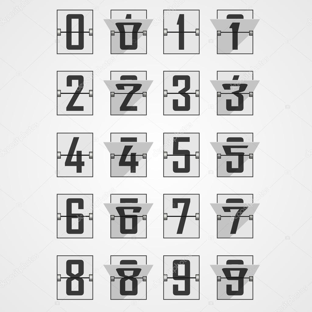Numbers from Mechanical Scoreboard Alphabet