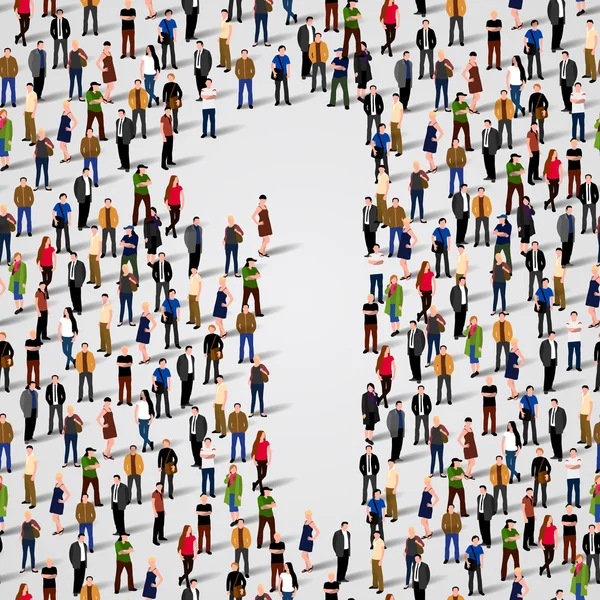 Bir numaralı formda geniş bir grup insan..