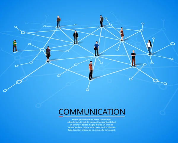 Conectando personas. Concepto de red social . Ilustración de stock