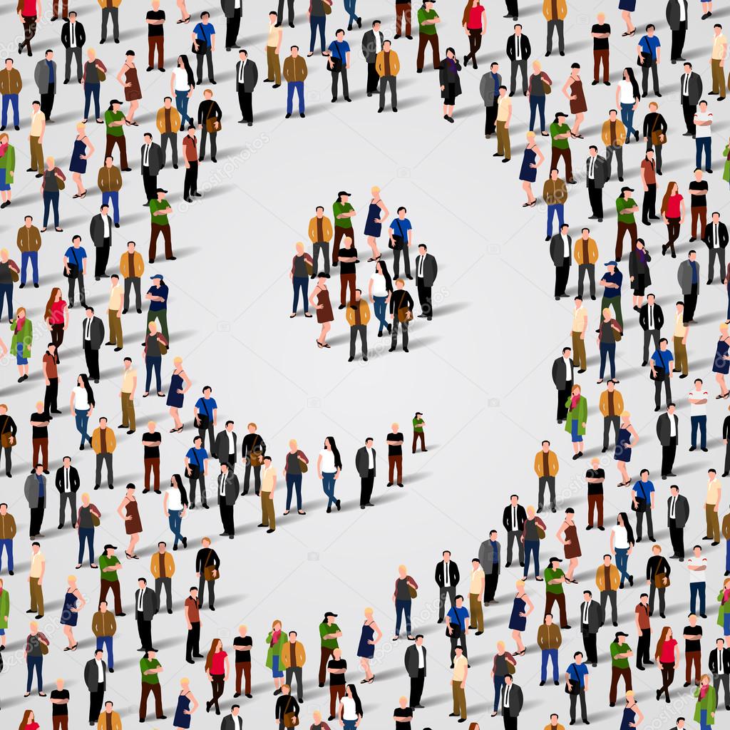 Large group of people in number 9 nine form. Stock Vector Image by
