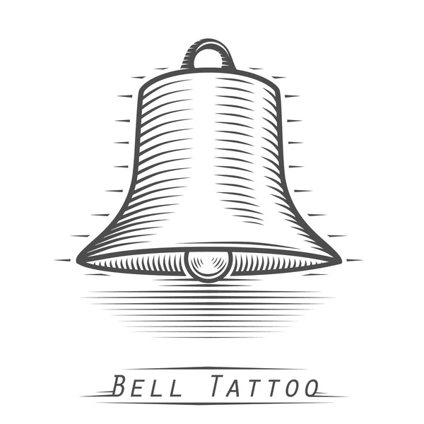 Tatuaje vintage Bell. Ilustración vectorial — Archivo Imágenes Vectoriales