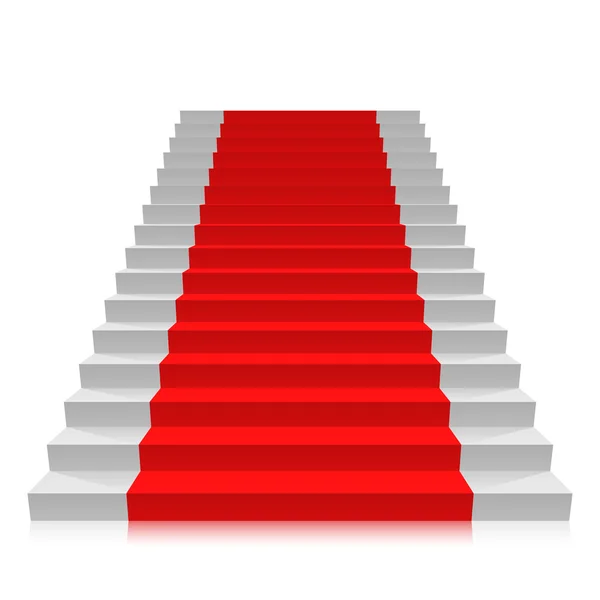 Alfombra de escalera sobre fondo blanco — Vector de stock