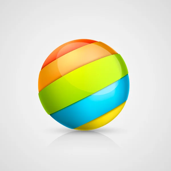 Bola colorida de cinta — Vector de stock