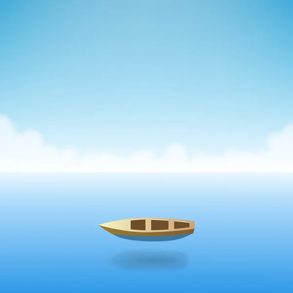 Prázdná loď v oceánu. — Stockový vektor