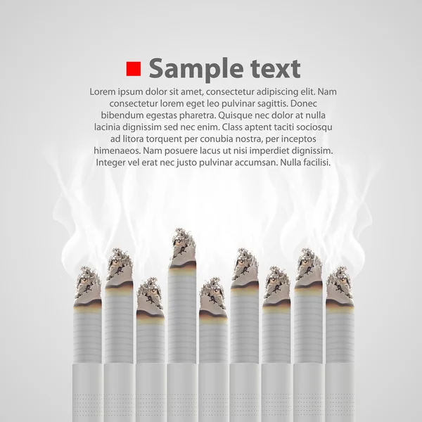 Smoldering cigarette with a smoke. Vector — Stock Vector