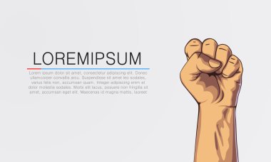 Yumruk el afiş metin yer ile