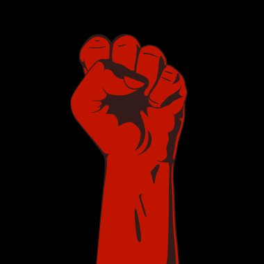 Yumruk. Kırmızı ve siyah