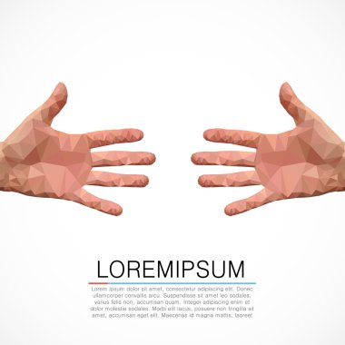İki adam eli. Poligonal stili.