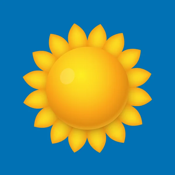 Cartoon-Sonne. Sonnenblumenform — Stockvektor