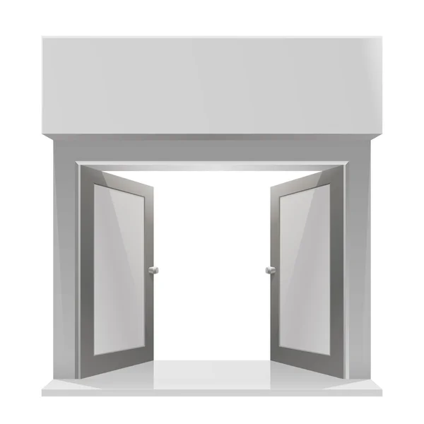 白の背景上のストアへの扉 — ストックベクタ