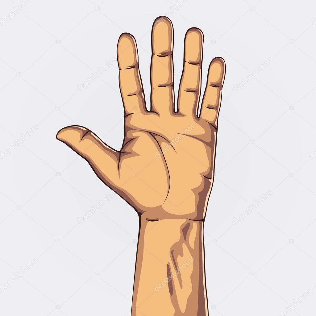 Hand showing five count