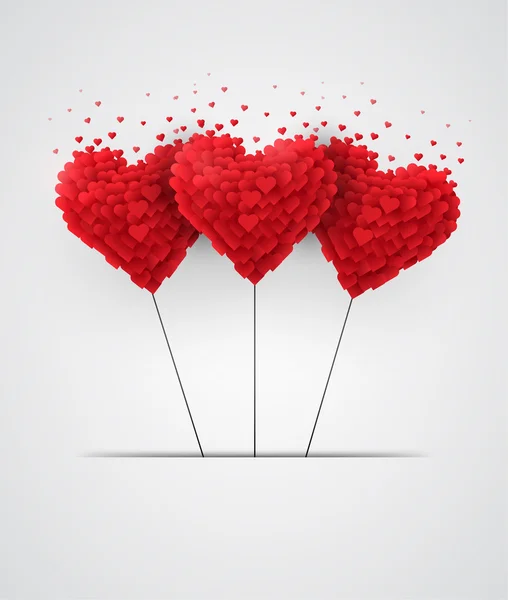 Alla hjärtans dag hjärtat ballonger — Stock vektor