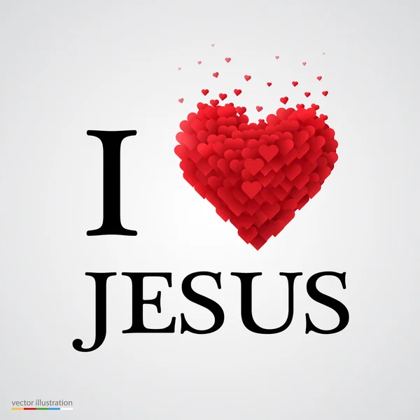 J'aime Jésus signe du coeur . — Image vectorielle