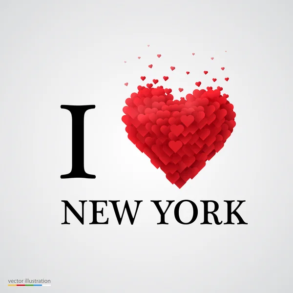 Me encanta el signo del corazón de Nueva York . — Vector de stock