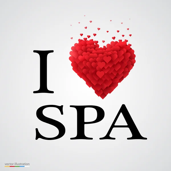 I love spa heart sign. — Stock Vector