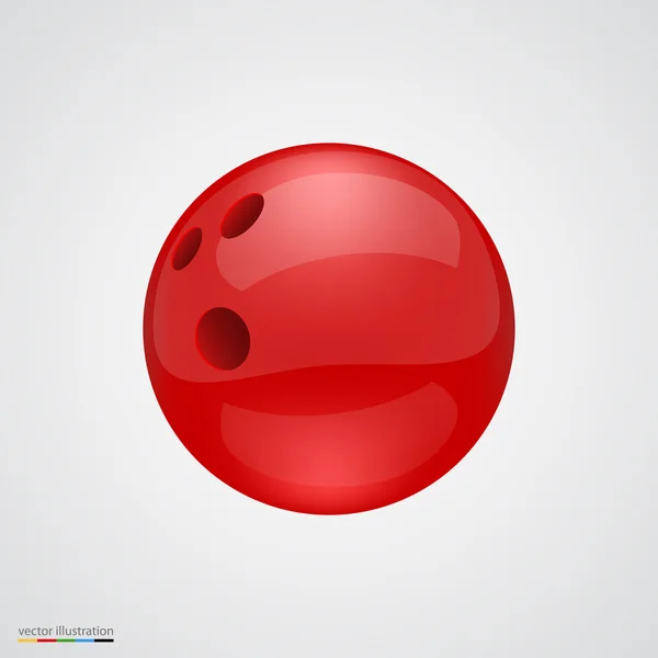 Rojo brillante y limpio bawling ball — Vector de stock