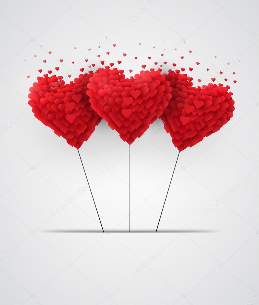 Valentines day heart balloons