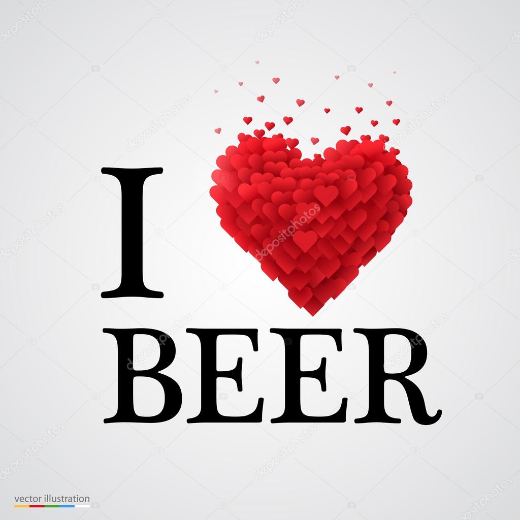 i love beer heart sign.