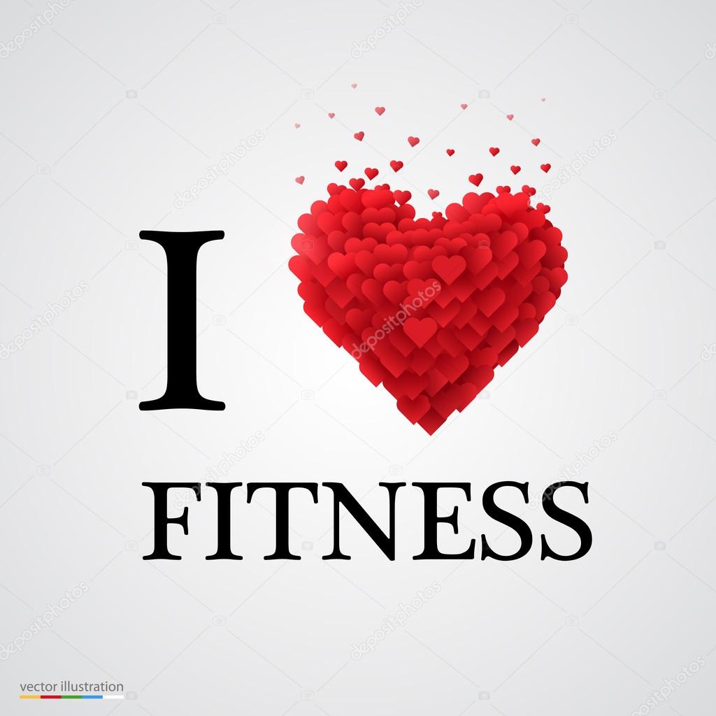 i love fitness heart sign.