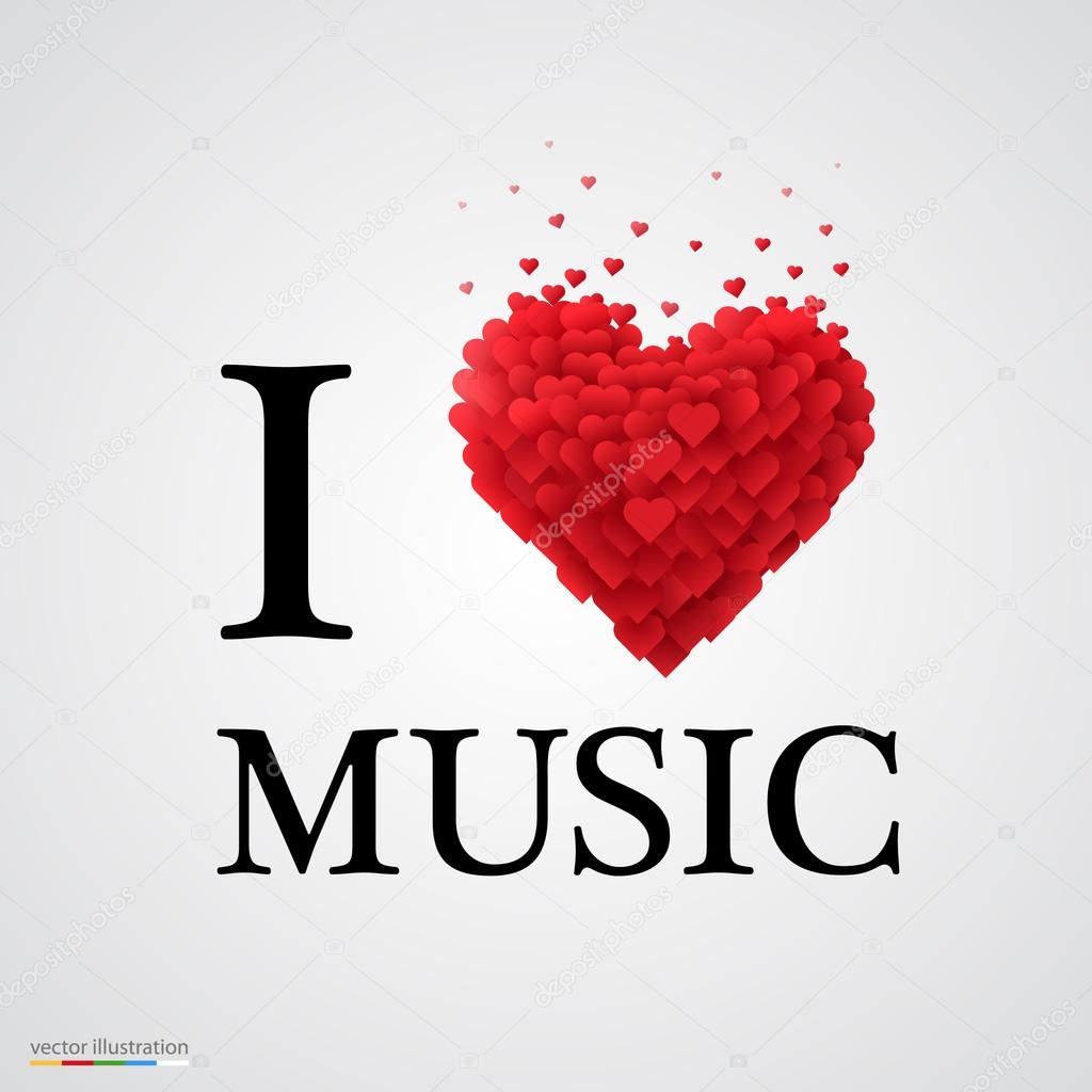 I Love Music Heart Sign Vector Image By C Hobbit Art Vector Stock
