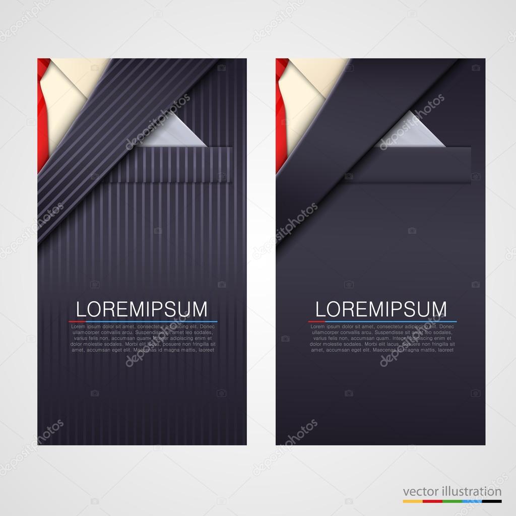 Vector business cards with suit