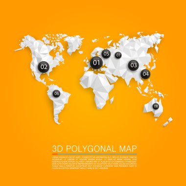 3D çokgen eşleyin. Vektör çizim