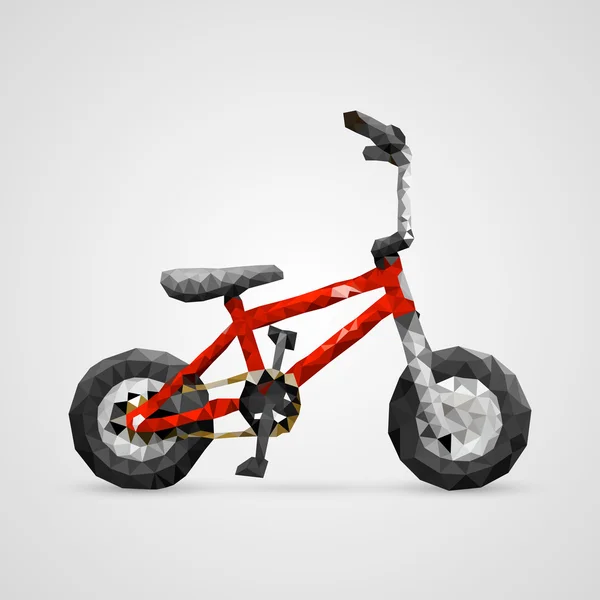 Bicicleta 3d poligonală. ilustrație vectorială — Vector de stoc