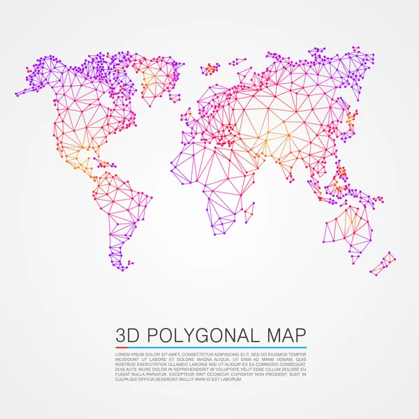 Karta 3d-polygon — Stock vektor