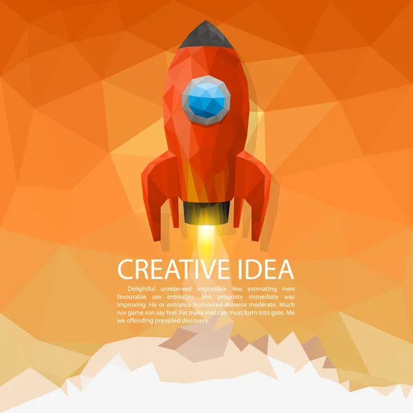 Uzay Roket fırlatma 3d çokgen