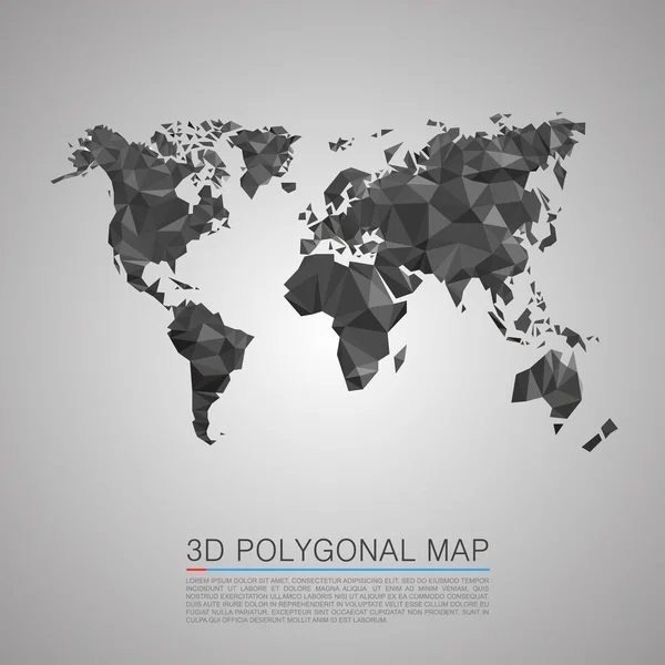 Mapa 3d polígono — Vector de stock