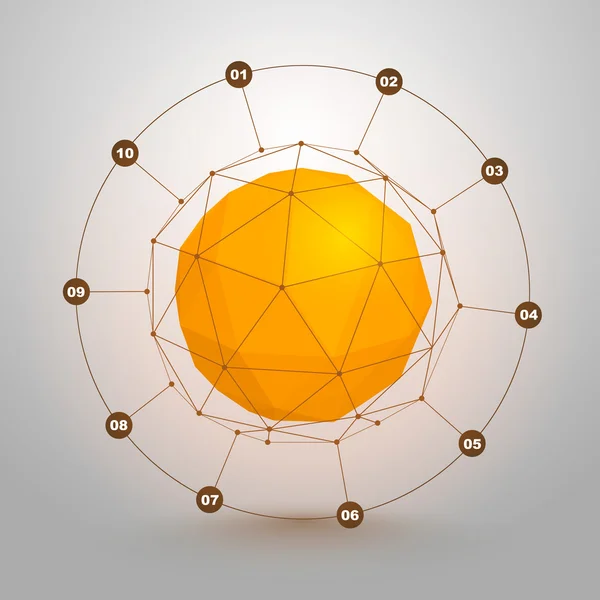 Sphère polygonal d'information — Image vectorielle