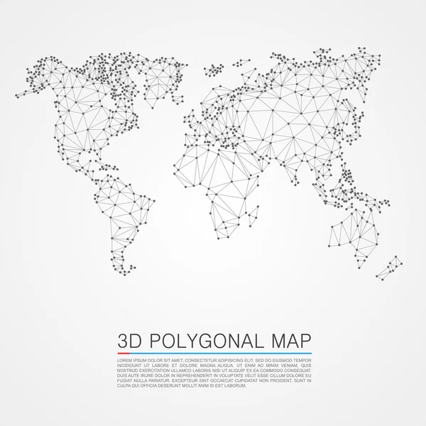 Map 3d polygon — Stock Vector