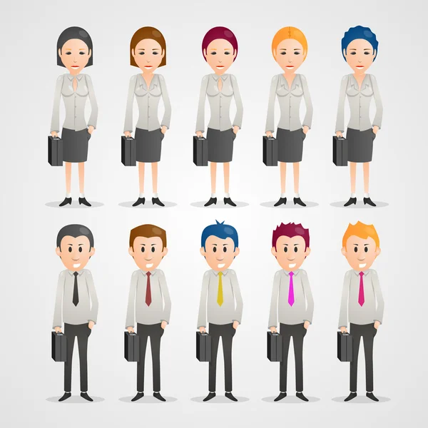 Mutlu karikatür insanlarla.