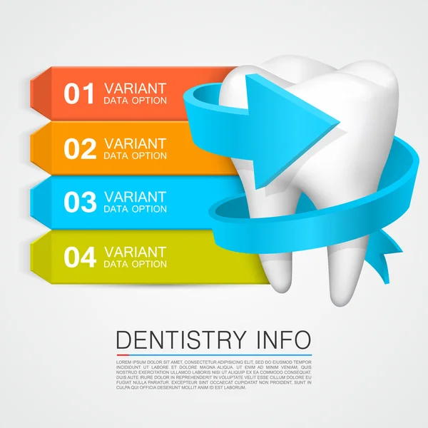 Información de odontología. Ilustración vectorial — Vector de stock