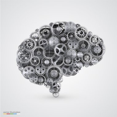 Cogs in the shape of a human brain