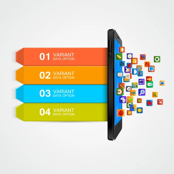 Smartphone concetto di business infografica . — Vettoriale Stock
