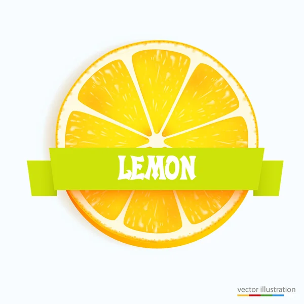 Rebanada de limón fresco con raya — Archivo Imágenes Vectoriales