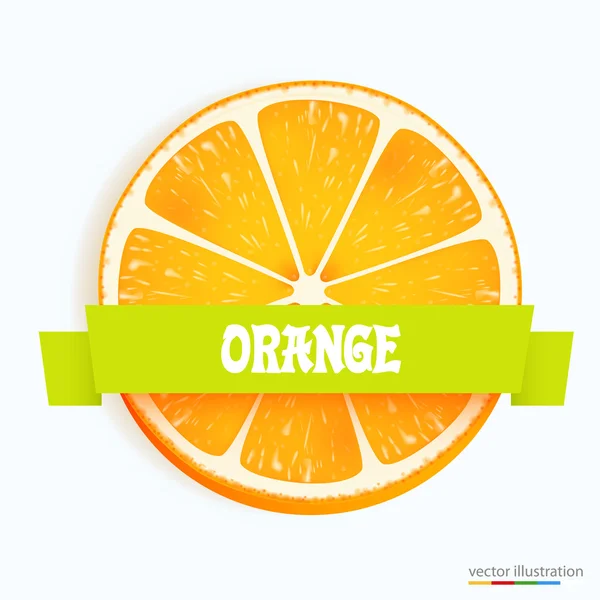 Φρέσκια φέτα πορτοκάλι με λωρίδα — Διανυσματικό Αρχείο